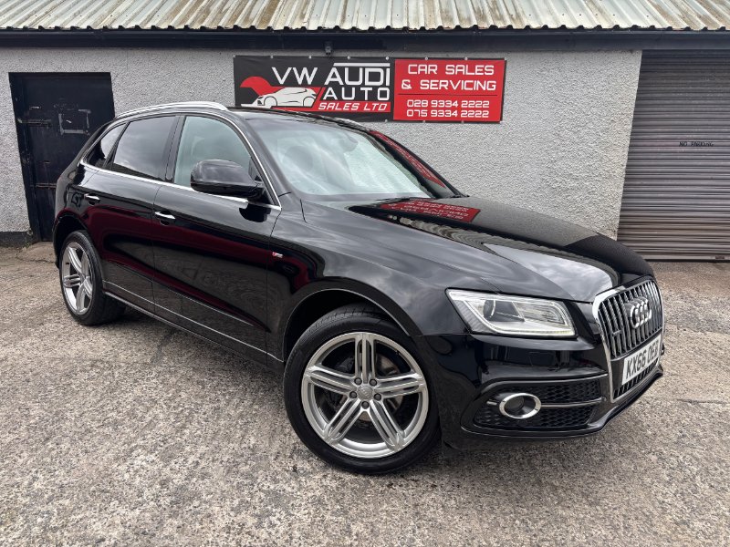 Black Audi Q5 2.0 TDI S line Plus SUV 5dr Diesel S Tronic quattro Euro 6 s/s 190 ps