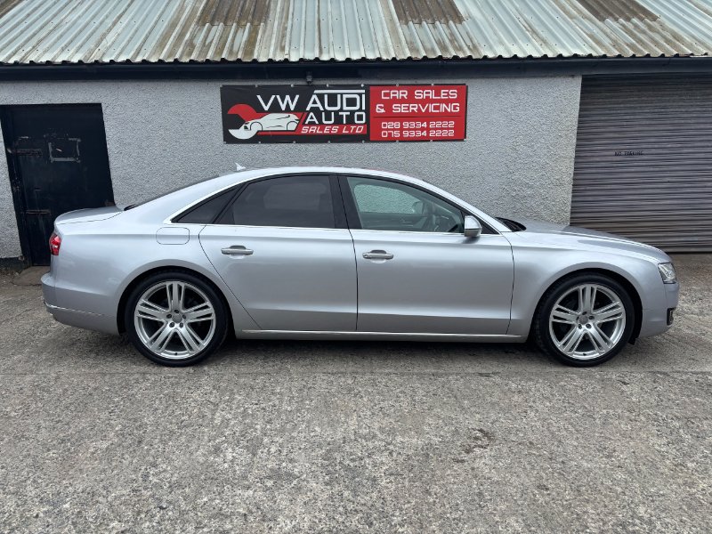 Silver 2015 Audi A8 3.0 TDI V6 Sport Executive Saloon 4dr Diesel Tiptronic quattro Euro 6 s/s 258 ps in VW Audi Auto Sales Ltd