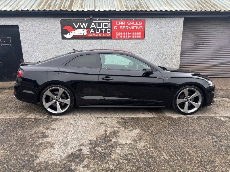 Black 2020 Audi A5 2.0 TFSI 45 Black Edition Coupe 2dr Petrol S Tronic quattro Euro 6 s/s 245 ps in Ballyclare