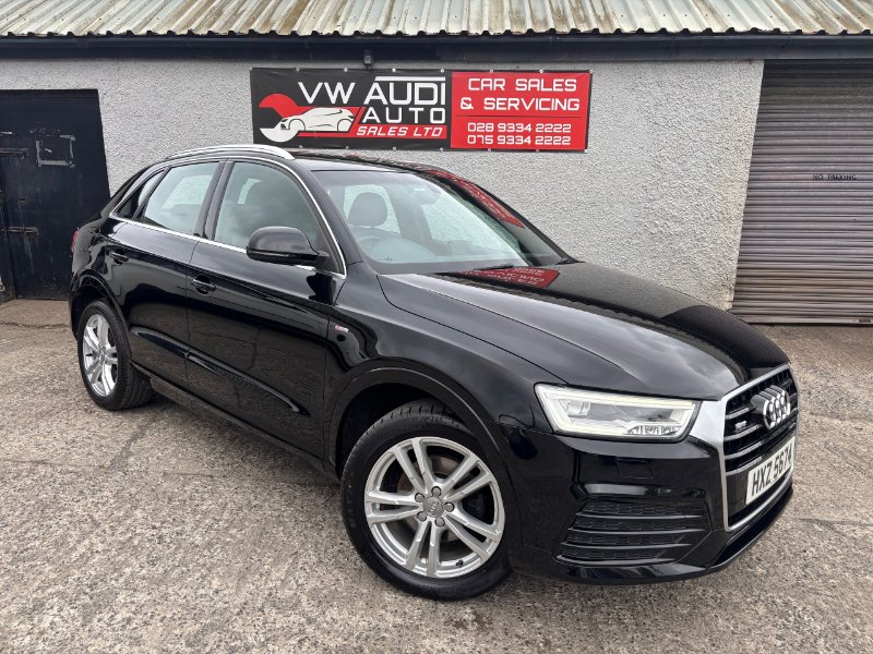 Black Audi Q3 1.4 TFSI CoD S line SUV 5dr Petrol Manual Euro 6 s/s 150 ps