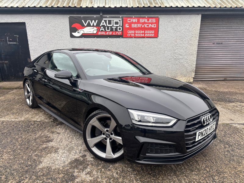 Black Audi A5 2.0 TFSI 45 Black Edition Coupe 2dr Petrol S Tronic quattro Euro 6 s/s 245 ps
